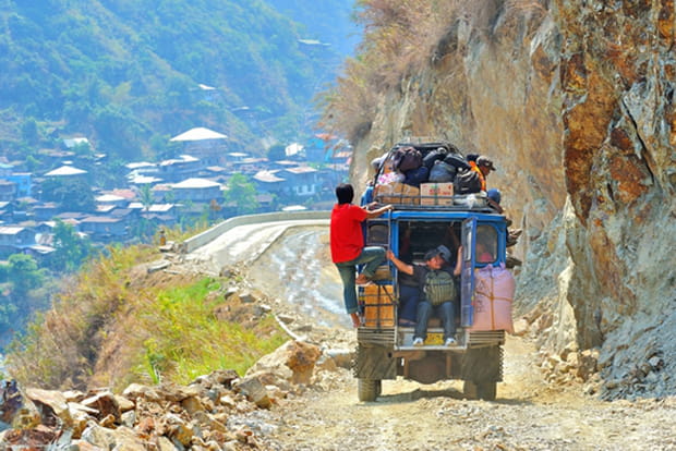 Trajet difficile sur l'île de Luzon