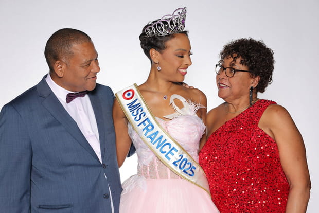 Miss France 2025 avec son père et sa mère