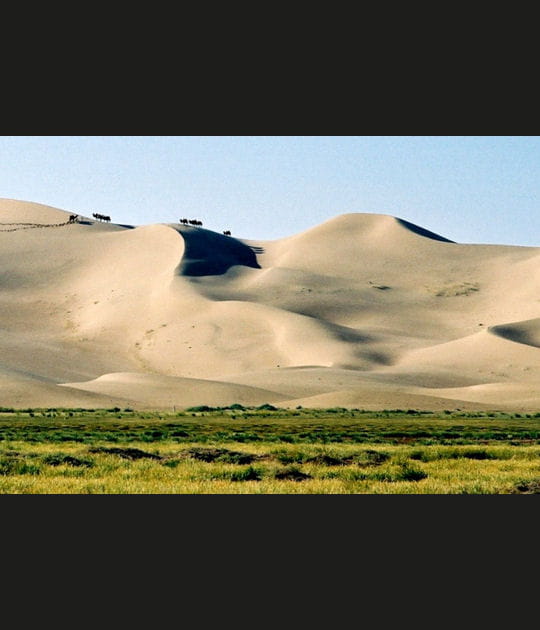 La limite du d&eacute;sert de Gobi, Mongolie et Chine