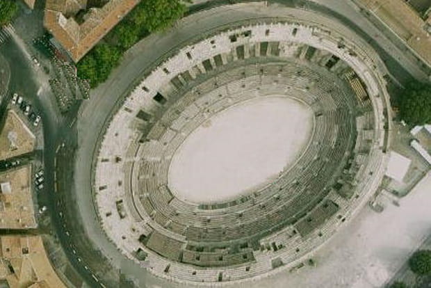Les arènes vues du ciel