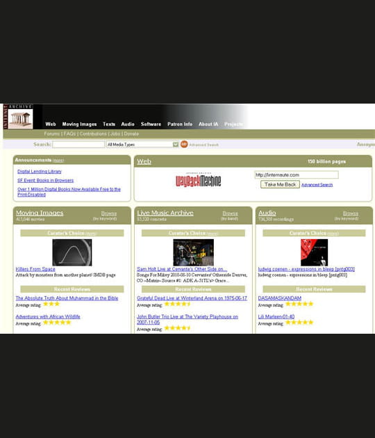 Toutes les archives du Web