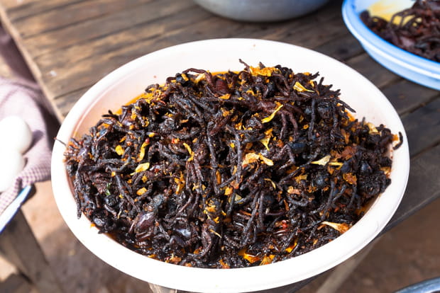 Les tarentules frites au Cambodge