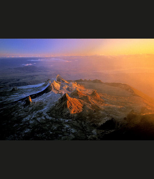 Galette de lave au sommet