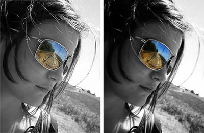 l'image originale suivie de celle retouchée