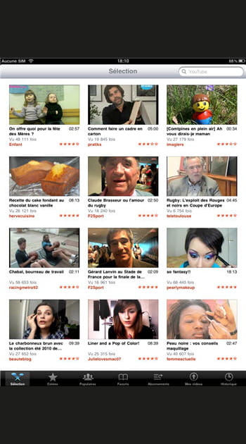 Les vid&eacute;os Youtube