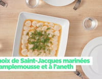 Simplissime : Les noix de Saint-Jacques marinées au pamplemousse et à l'aneth