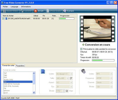 free video converter, très simple d'utilisation