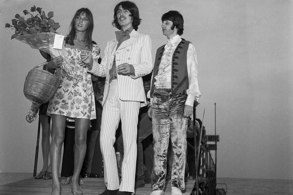 Jane Birkin, George Harrison et Ringo Starr sur la Croisette en 1968