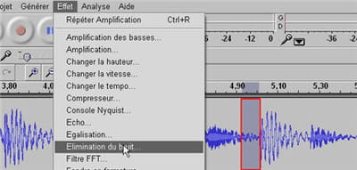 on a sélectionné un passage où il n'y a que bruit de fond