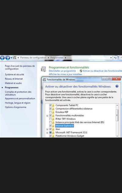 D&eacute;sactiver Internet Explorer 8
