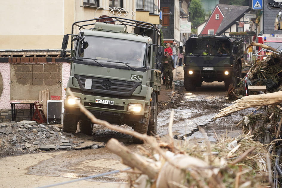Les images des inondations en Allemagne et en Belgique
