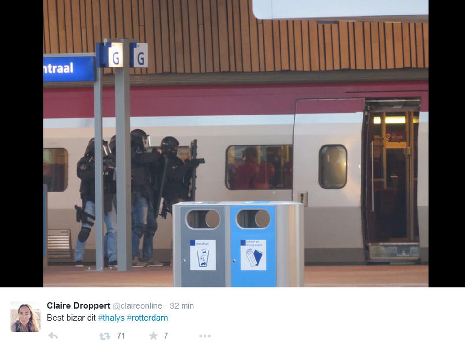 Gare de Rotterdam Central : crainte d'attentat dans un Thalys, le suspect arrêté