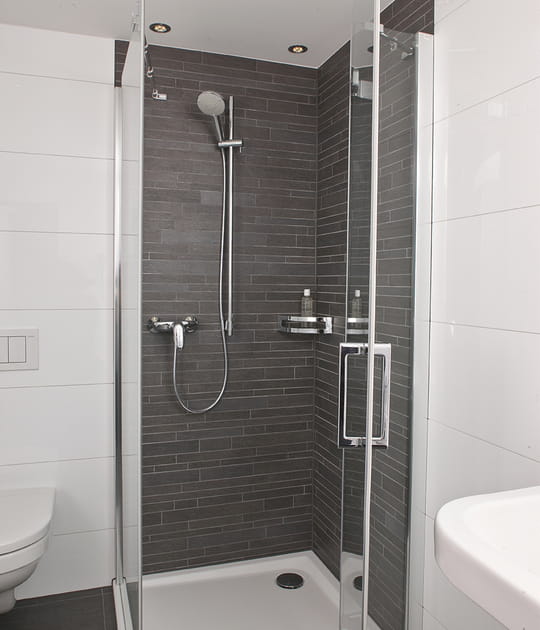 La cloison et les parois d'une douche, o&ugrave; prolif&egrave;rent les bact&eacute;ries