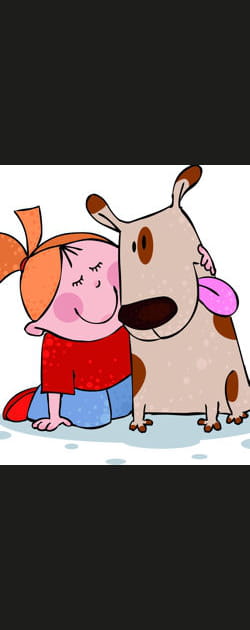La petite fille et son chien
