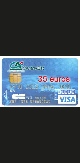 14e ex-aequo&nbsp;: Cr&eacute;dit agricole Centre-est avec une&nbsp;Visa&nbsp;classic&nbsp;&agrave;&nbsp;35&nbsp;euros