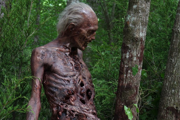 Un zombie accroché à un arbre