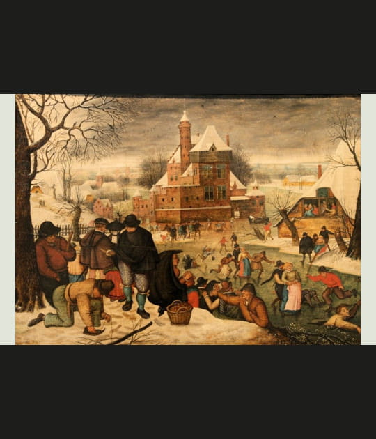 Sc&egrave;ne de patinage par Pieter Brueghel Le Jeune
