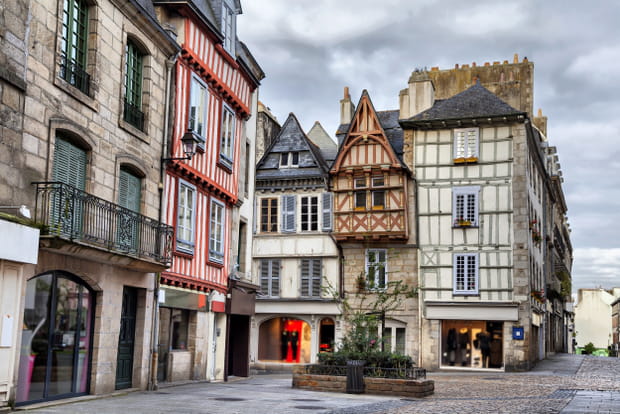 La rue Kéréon, la plus célèbre de Quimper