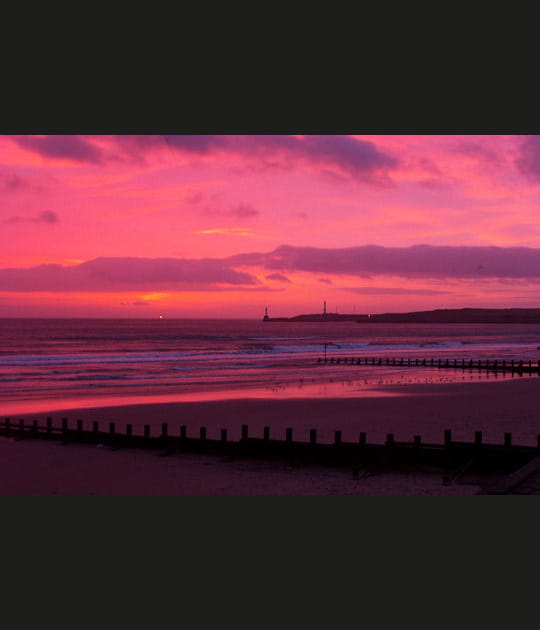 La plage d'Aberdeen en rose