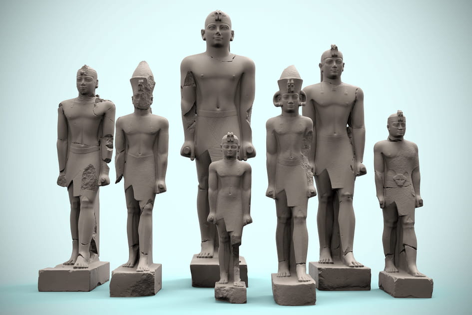 Statues des 5&nbsp;pharaons Napata