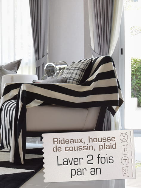 Les rideaux, les housses de coussins et les plaids&nbsp;: 2&nbsp;fois par an