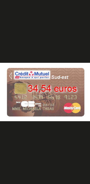 9e ex-aequo&nbsp;: Cr&eacute;dit mutuel Sud-est avec&nbsp;une&nbsp;Mastercard &agrave;&nbsp;34,54&nbsp;euros