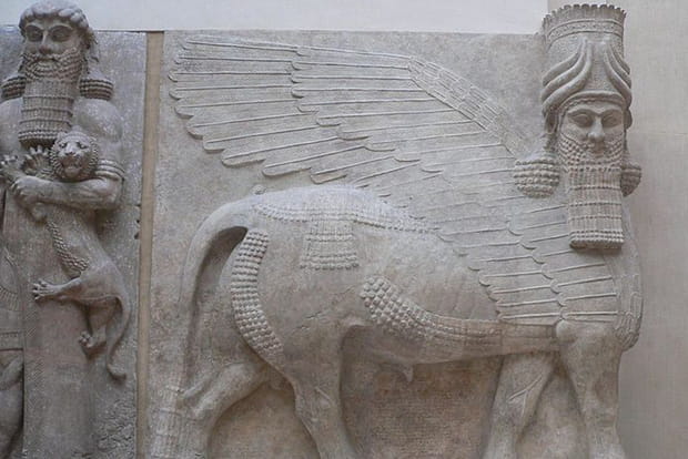 Le taureau ailé du Louvre, qui gardait autrefois le palais de Sargon II