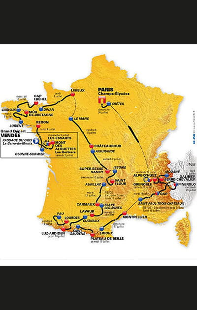 Le parcours du Tour de France&nbsp;2011