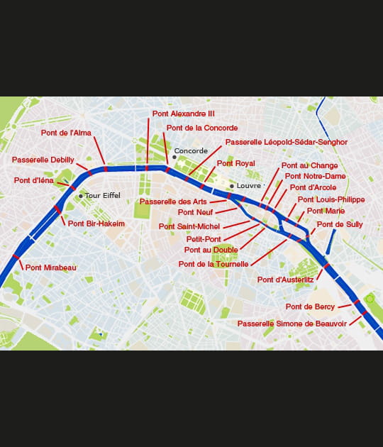 Plan des ponts de Paris
