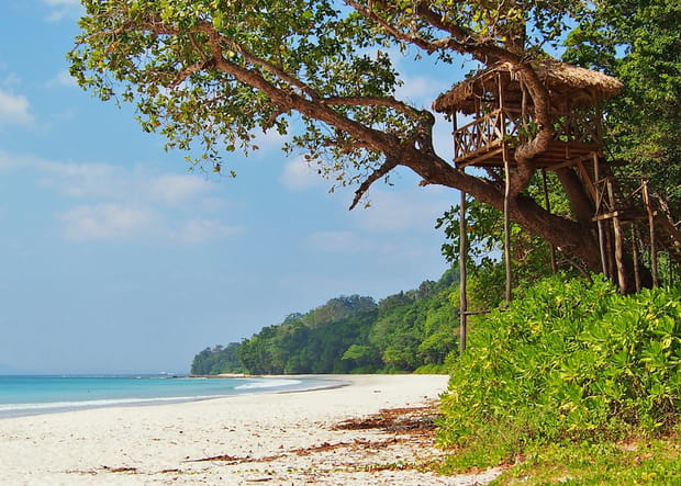 La plage de Radhanagar sur l'île Havelock en Inde