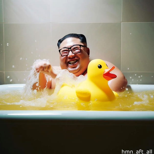 Kim Jong-Un dans son bain - Image IA