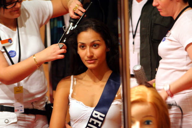 Miss Réunion au salon de coiffure