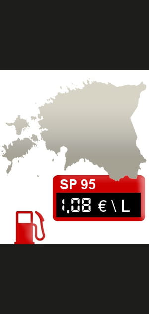 25- Estonie&nbsp;: 1,08&nbsp;euro/litre