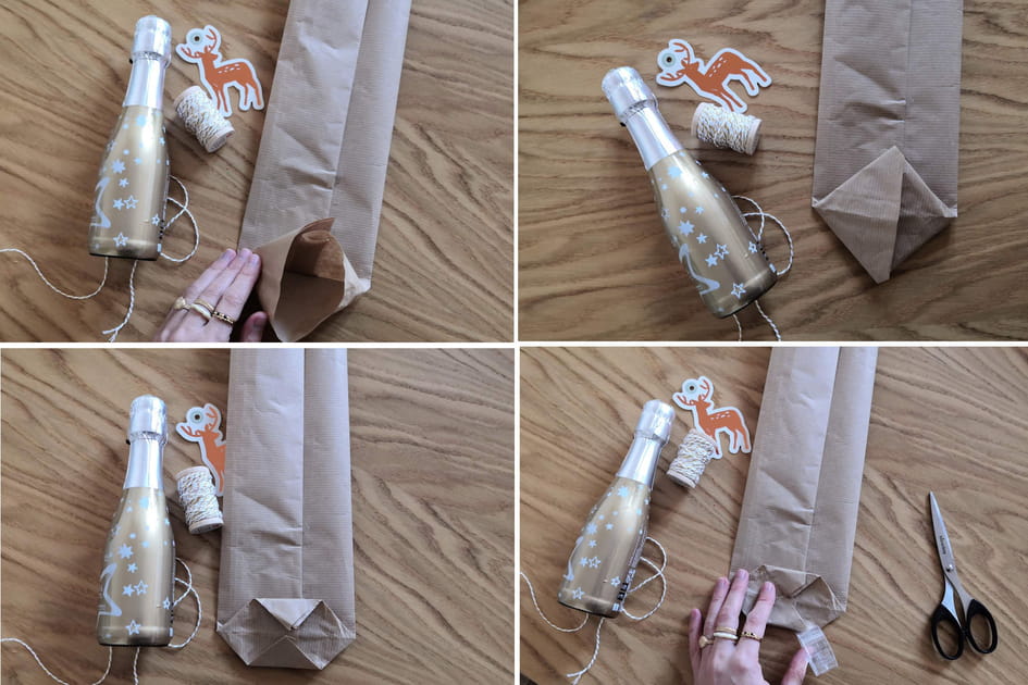 Faire une pochette pour emballer un objet rond ou courbe&nbsp;: le fond de la pochette