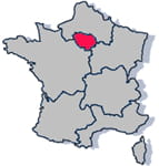 les départements de la région ile-de-france : 75, 77, 78, 91, 92, 93, 94 et 95.
