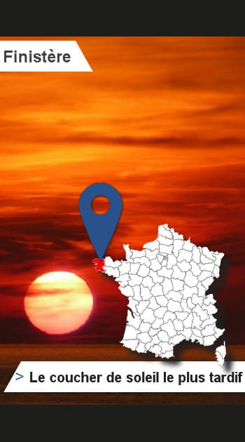 29 &ndash; Finist&egrave;re&nbsp;: le&nbsp;d&eacute;partement o&ugrave;&nbsp;le&nbsp;soleil se&nbsp;couche le&nbsp;plus tard
