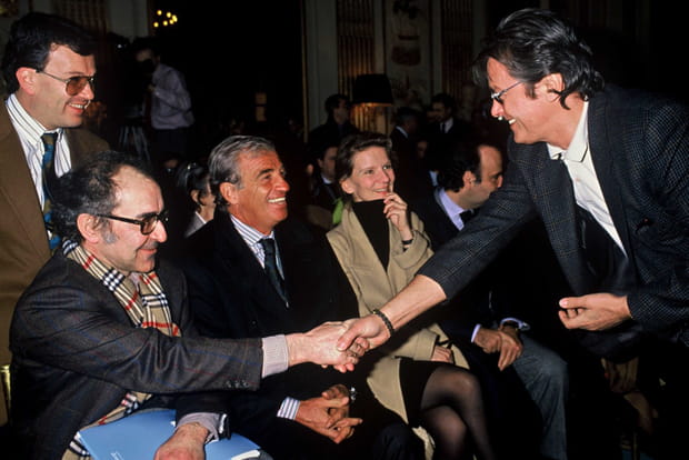 Alain Delon et Jean-Paul Belmondo lors de la soirée "Plan Ciné"