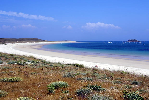 La plage Trearc'h Er Goured sur l'île d'Houat (Morbihan)