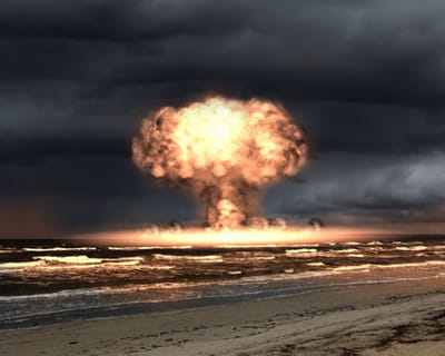 une explosion nucléaire.