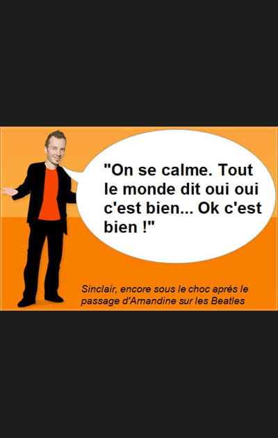 Sinclair &agrave; bout de mots devant Amandine