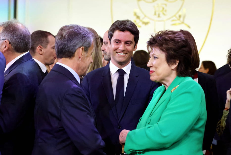 Roselyne Bachelot avec Gabriel Attal et Nicolas Sarkozy