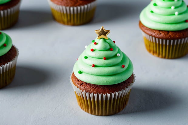 Cupcake déguisé en sapin de Noël, une recette originale à Noël