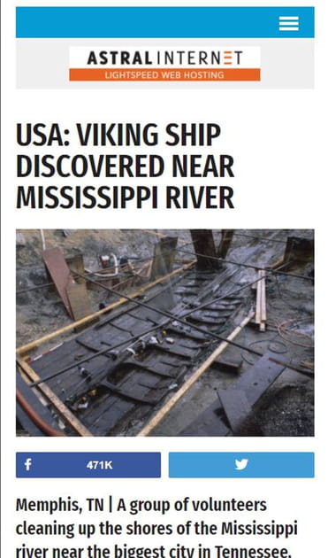 &quot;Un navire viking a &eacute;t&eacute; d&eacute;couvert pr&egrave;s du Mississippi&quot; (2/2)