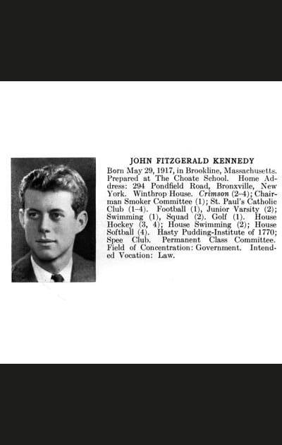 Le parcours scolaire &quot;moyen&quot; de JFK
