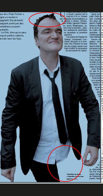 Quentin Tarantino recoiff&eacute; et sans jambe