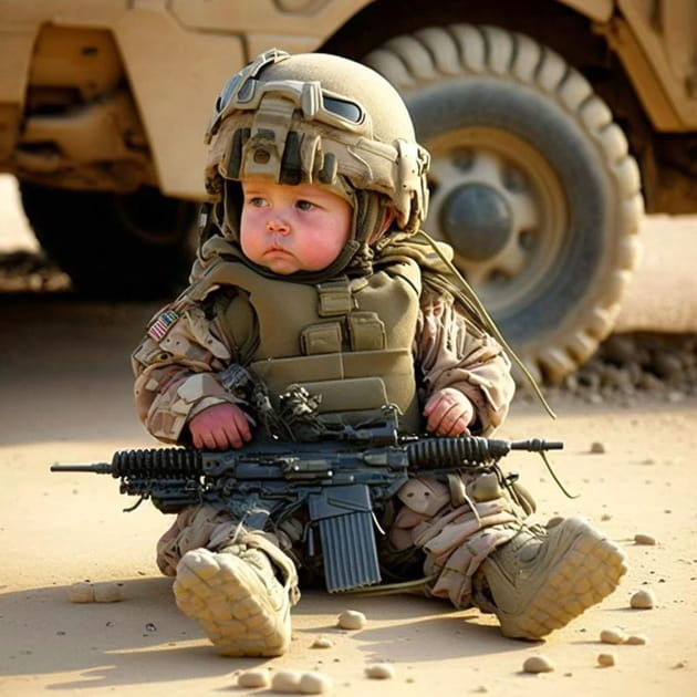 B&eacute;b&eacute;-soldat - Image IA