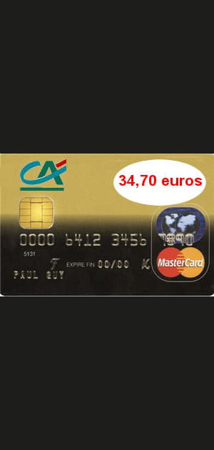 11e ex-aequo&nbsp;: Cr&eacute;dit agricole Centre-Est (Mastercard)&nbsp;: 34,70&nbsp;euros&nbsp;par&nbsp;an