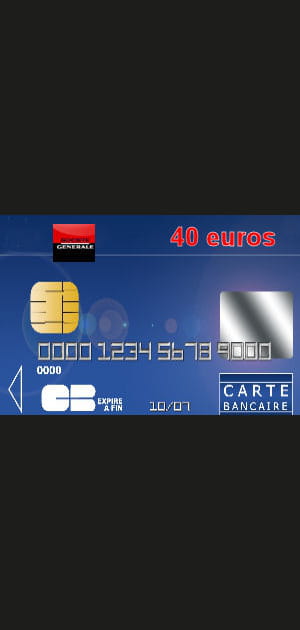 27e ex-aequo&nbsp;: Soci&eacute;t&eacute; g&eacute;n&eacute;rale avec une carte bleue Visa ou Mastercard &agrave; 40&nbsp;euros par an