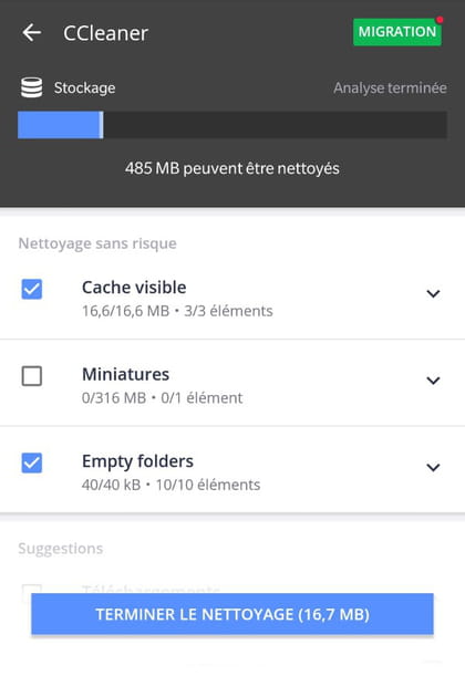 Un m&eacute;nage de fond avec CCleaner pour Android