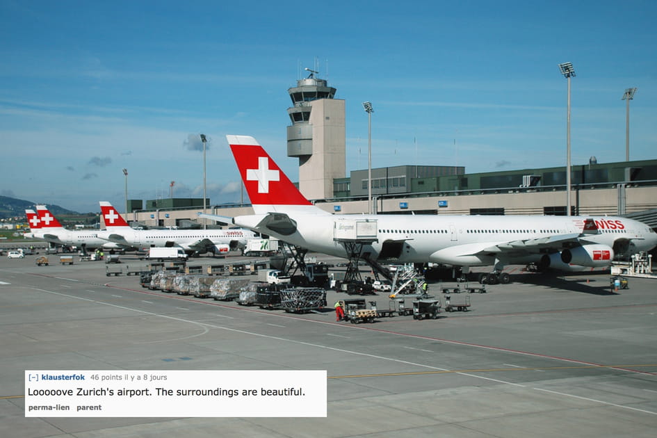 L'a&eacute;roport de Zurich en Suisse